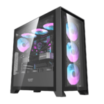 Dark Flash DRX90 Glass Black  ATX case with 4 ARGB fans pre-installed