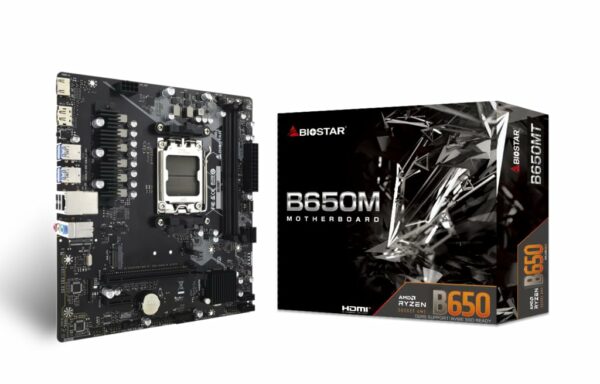 AM5 Biostar B650MT Motherboard (M-ATX/DDR5/M.2/USB-C)