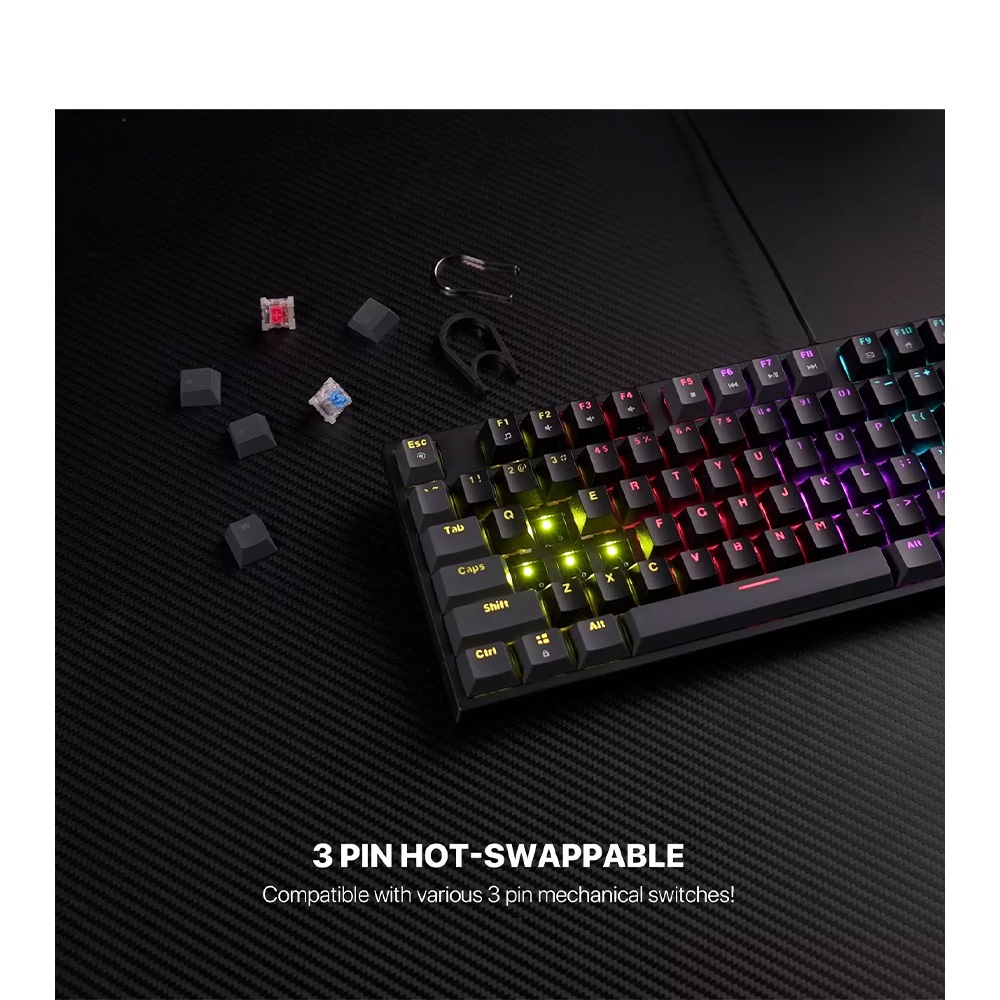 FANTECH MK876V2 ATOM87 Sumi Edition Mechanical Gaming Keyboard | Grey ...