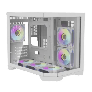 DarkFlash Tech FT418 White ATX Mid-Tower Case | Stylish Gaming PC Case