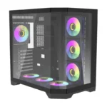 DARKFLASH FT418 PRO Black ATX Case | Tempered Glass | 7 Pre-Installed ARGB Fans