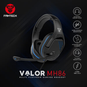 Fantech MH86 Gaming Headset | Black | Multi-Platform with Detachable Mic