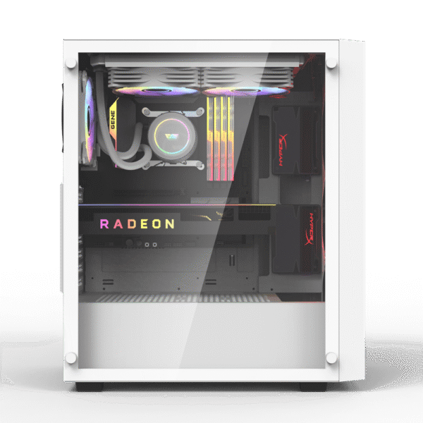 DARKFLASH DK260 AIR White ATX Case | Tempered Glass | 4 Pre-Installed ARGB Fans - Image 3