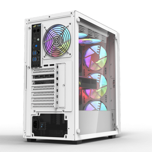 DARKFLASH DK260 AIR White ATX Case | Tempered Glass | 4 Pre-Installed ARGB Fans - Image 4