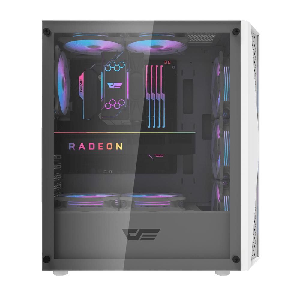 DK352 Plus ATX PC Case | Tempered Glass | White Gaming Case - Image 4