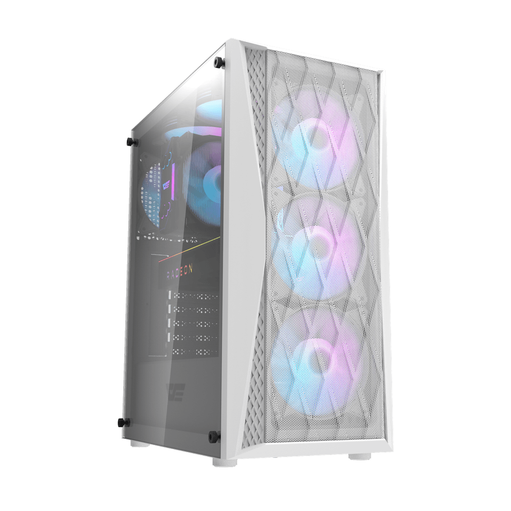 DarkFlash DK352 Mesh White ATX Case | High-Airflow | Tempered Glass 4 ARGB - Image 2