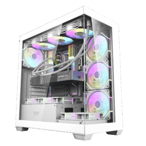 DARKFLASH DS900 ATX PC Case | White with 7 Fans | High-Airflow Gaming