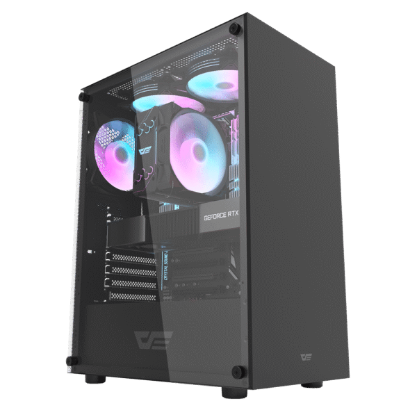 DarkFlash DK100 M-ATX PC Case | Compact Gaming Case | High-Airflow
