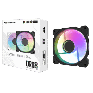 DarkFlash DR08 Single Black Case Fan | High-Performance Cooling