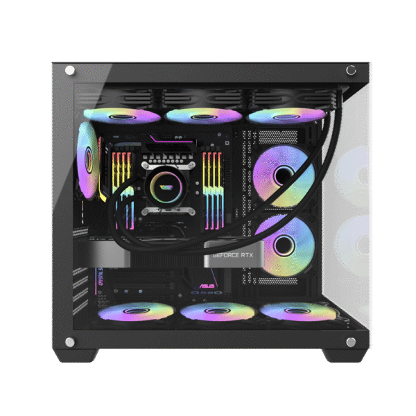 AIGO C285P ATX PC Case | Black | High-Airflow Gaming Chassis - Image 3