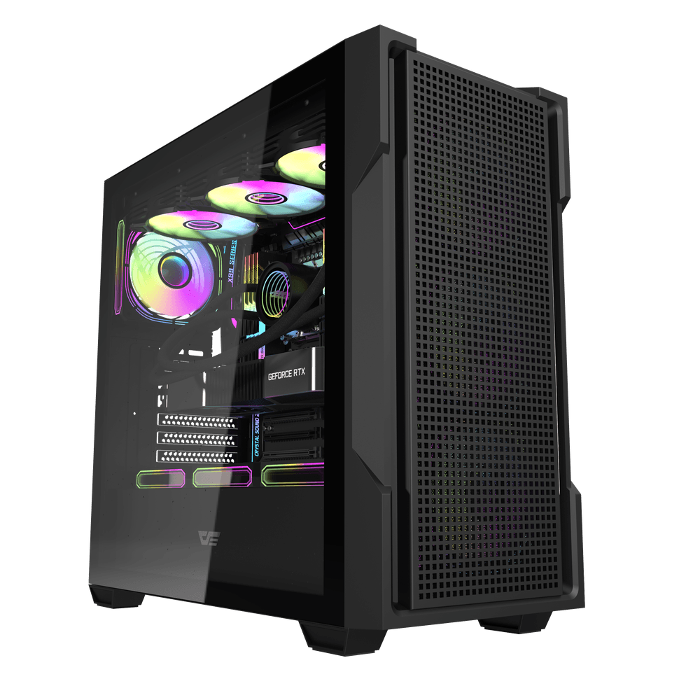 DS900 Mesh ATX PC Case | High-Airflow Gaming Case | Black