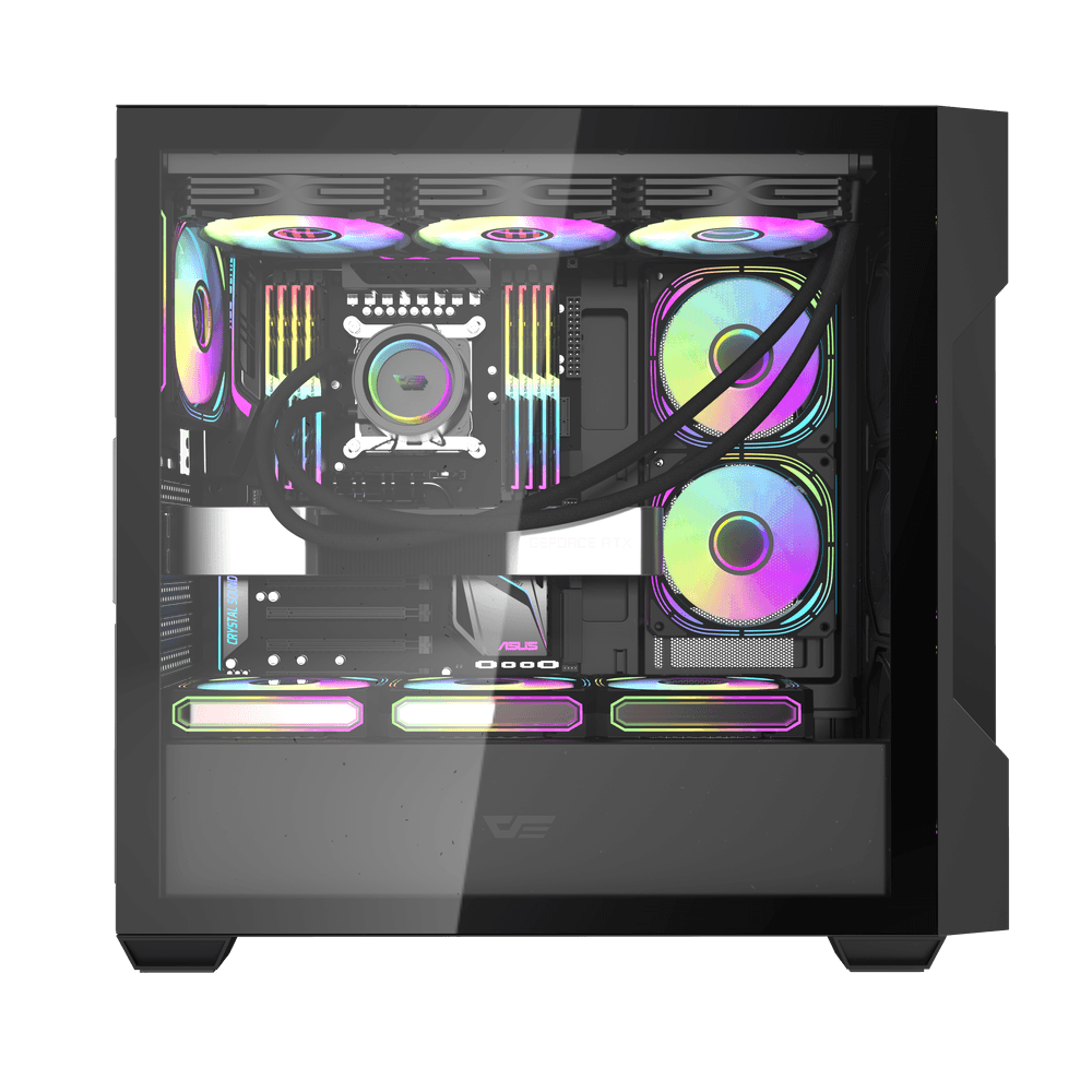 DS900 Mesh ATX PC Case | High-Airflow Gaming Case | Black - Image 2