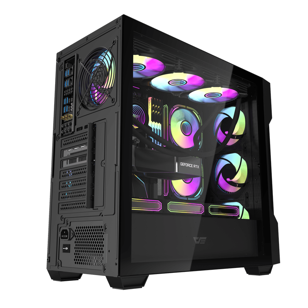 DS900 Mesh ATX PC Case | High-Airflow Gaming Case | Black - Image 3