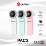 Fantech Portable Cooler PAC3 Mini Fan | Handheld Rechargeable Fan with Adjustable Speed