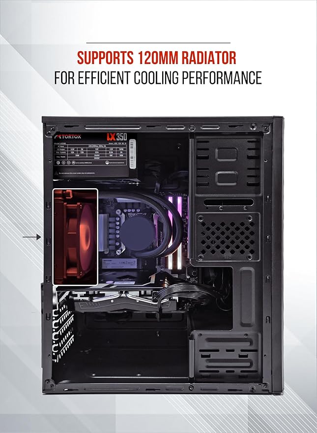 Tortox Zion ATX Case | Low-End PC Case with Pre-Installed Fan & 350W PSU - Image 4