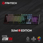 FANTECH ATOM104 MK886V2 Sumi Edition Mechanical Gaming Keyboard | Black, Blue Switch, Wired