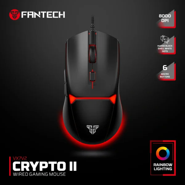 VX7V2 Black Wired Gaming Mouse | High-Precision & Ergonomic Design