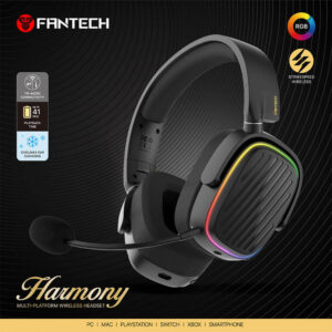 Fantech Harmony WHG02 Wireless & Bluetooth Headphone | Tri-Mode Connection Black