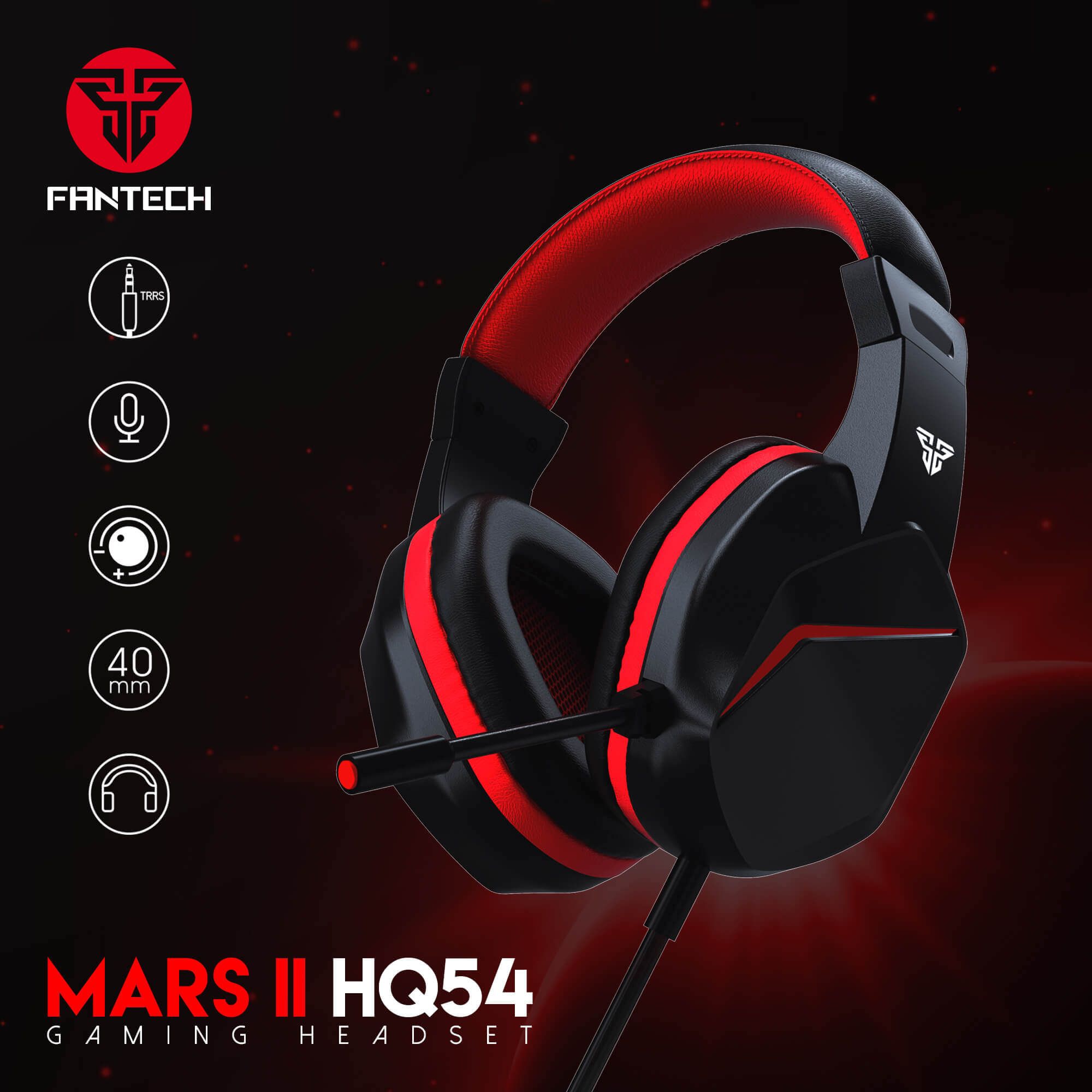 Fantech HQ54 Mars II Gaming Headset | Multi-Platform with Noise Cancelling Mic