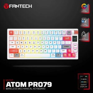 FANTECH MK917 ATOM PRO79 Mechanical Gaming Keyboard | White, Blue Switch, Wireless
