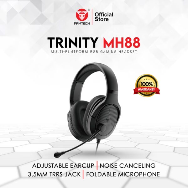 TRINITY MH88 Multi-Platform Gaming Headset | Black | RGB Audio - Image 2