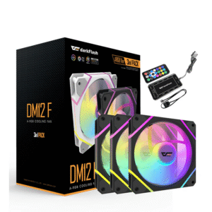DM12 F 3-in-1 ARGB Case Fans with Controller & Remote (White)