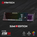FANTECH ATOM104 MK886V2 Sumi Edition Mechanical Gaming Keyboard | Grey, Red Switch, Wired