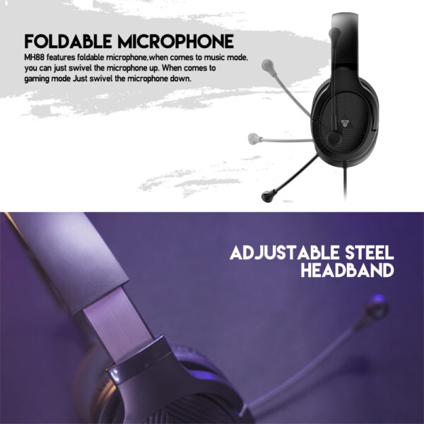 TRINITY MH88 Multi-Platform Gaming Headset | Black | RGB Audio - Image 3