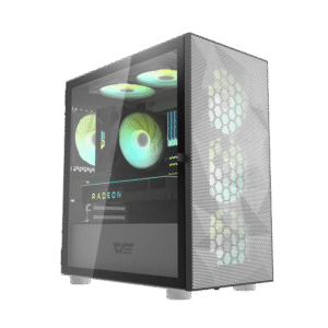 darkFlash DLM21 Mesh White M-ATX Case | Compact High-Airflow Gaming PC Case