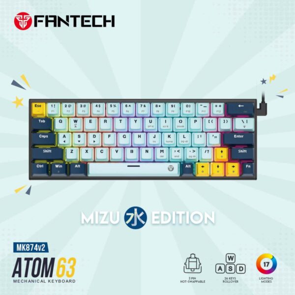 Fantech MK874V2 Blue Mechanical Keyboard | Red Switch | RGB Gaming ...