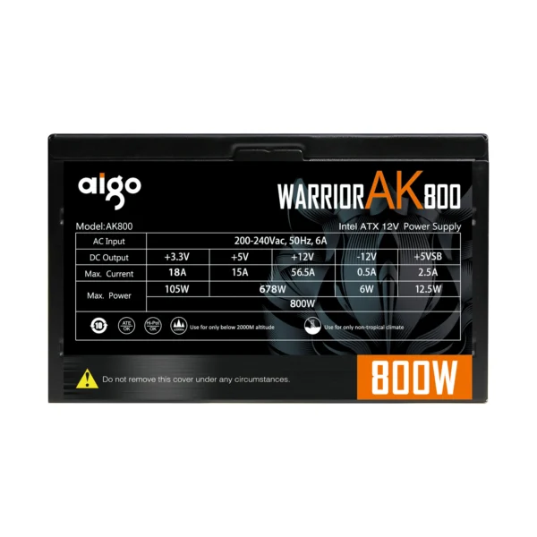 Aigo AK PC PSU Power Supply Unit 800W - Image 2