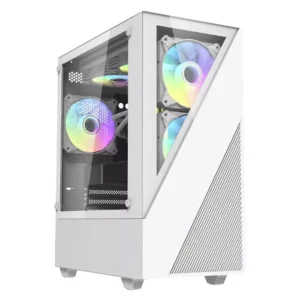 Aigo DarkFlash E330M White M-ATX Case | Compact Gaming PC Case