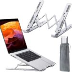 Adjustable Aluminum Laptop Stand 15.6" | Silver Ergonomic Laptop Riser
