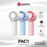 Fantech Portable Cooler PAC1 Mini Fan | Handheld Rechargeable Fan with Adjustable Speed