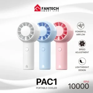 Fantech Portable Cooler PAC1 Mini Fan | Handheld Rechargeable Fan with Adjustable Speed