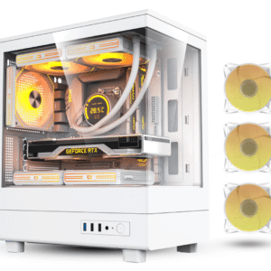 DarkFlash DB330M White M-ATX PC Case with 3×CL6 Fans + AE650 PSU | Compact Gaming Case
