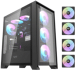 DarkFlash DRX70 ATX Case Black | Tempered Glass | 4 Pre-Installed ARGB Fans