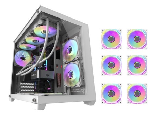 AIGO C285P ATX Case | Tempered Glass | White | High Airflow