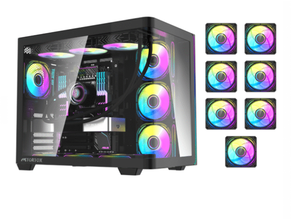 Curvo V2 ATX Case | Tempered Glass | 7 Pre-Installed ARGB Fans
