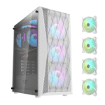 DarkFlash DK352 Mesh White ATX Case | High-Airflow | Tempered Glass 4 ARGB