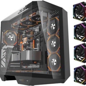 DARKFLASH DY470 PC Case | Black with 4 ARGB Fans | High-Airflow Gaming