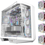 DARKFLASH DY470 PC Case | White with 4 ARGB Fans | High-Airflow Gaming