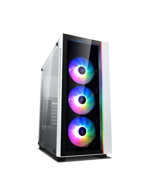 DEEPCOOL MATREXX 55 V3 White ATX Mid-Tower PC Case – 3× Pre-Installed RGB Fans, Tempered Glass