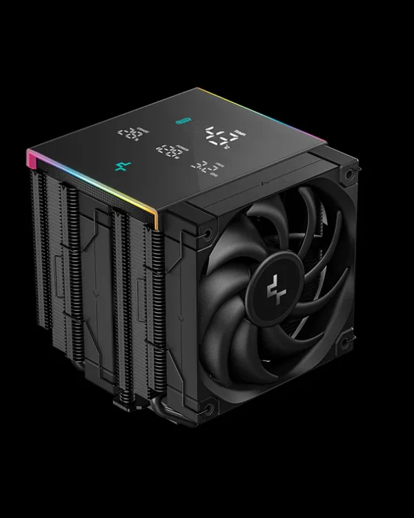 DEEPCOOL AK620 Digital Pro Black CPU Air Cooler – Dual-Tower with Real-Time LCD