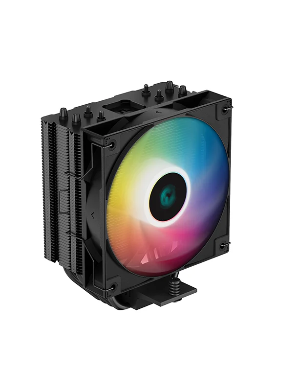 DEEPCOOL AG400 BK ARGB V2 CPU Air Cooler – Black Edition with 4 Heat Pipes & ARGB Lighting
