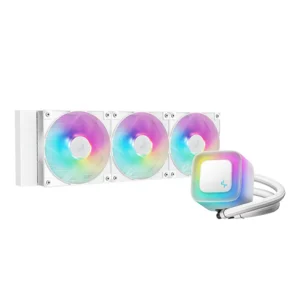 DEEPCOOL LE360 A-RGB White Liquid CPU Cooler – 360mm Radiator with Triple ARGB Fans