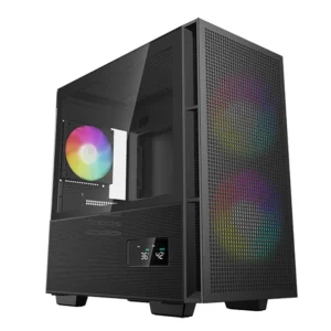 DEEPCOOL CH360 Digital M-ATX 3F RGB Black PC Case – Compact Gaming Chassis
