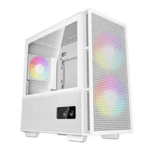 DEEPCOOL CH360 Digital M-ATX 3F RGB White PC Case – Compact Gaming Chassis