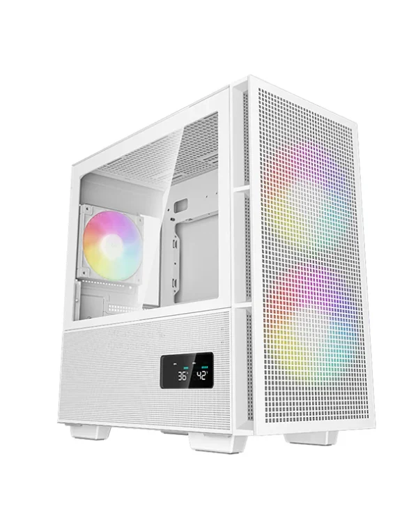 DEEPCOOL CH360 Digital M-ATX 3F RGB White PC Case – Compact Gaming Chassis