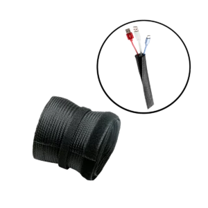 GAMEON GO-5374 Flexible Cable Wrap Sleeve with Hook & Loop Fastener – Black, 85mm Width